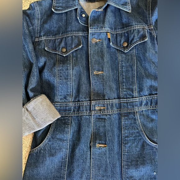Vintage Levi’s orange tab denim jacket long vintage 1970’s -80s dark wash - Picture 15 of 16